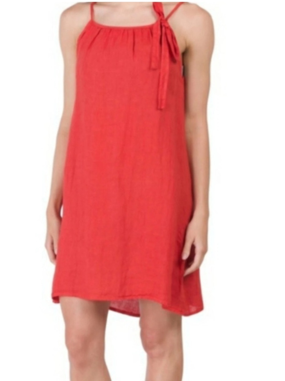 LUNGO L'ARNO Linen Dress Made in Italy Red Poppy  Relaxed Minimalist size L